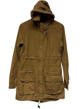 Garage Military Parka Women's Medium Brown Khaki Hooded Utility Jacket Storm